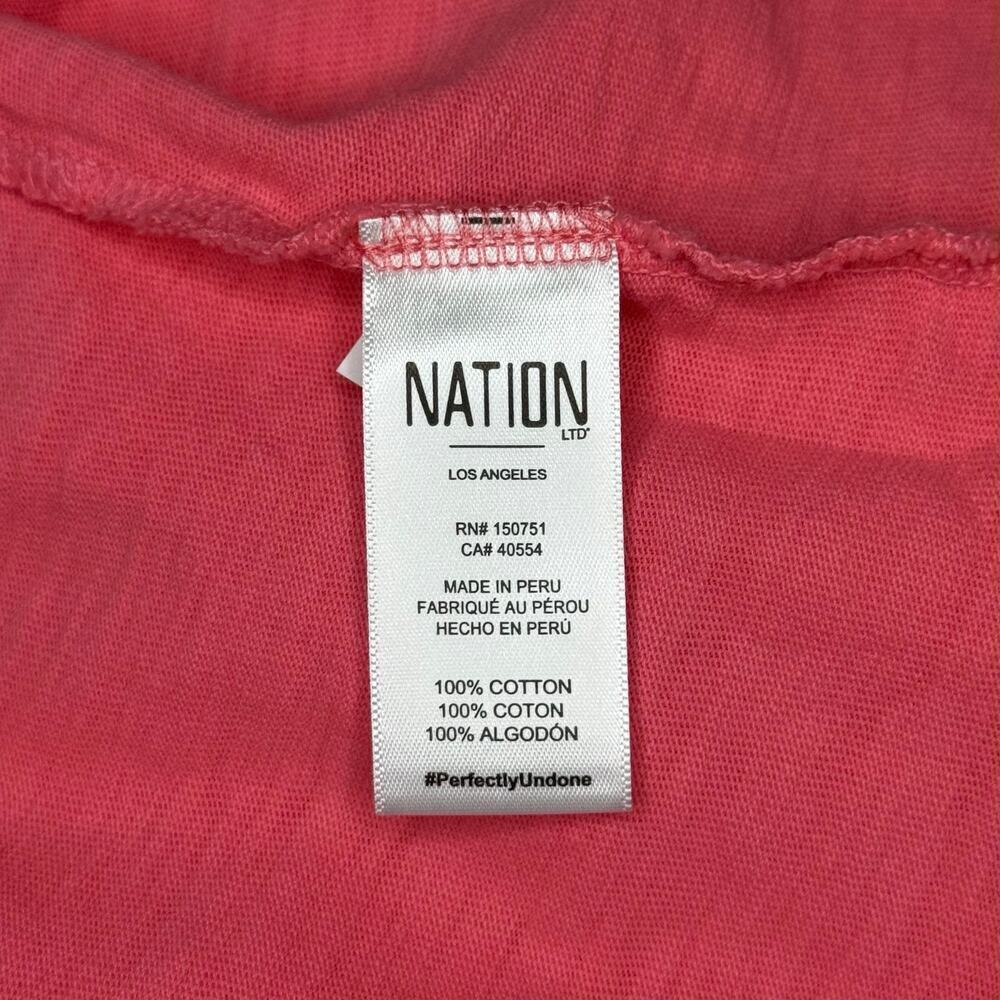 NWOT Nation Ltd Alix Oversized Henley Top in Babydoll Coral Size L - Picture 9 of 10